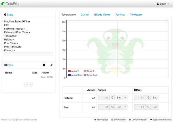 OctoPrint Web Configure Interface - Mauro Alfieri Informatica