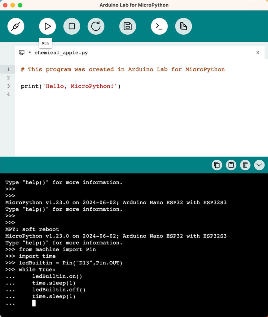 Arduino Lab for MicroPython blink