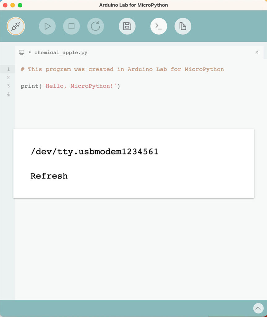 Arduino Lab for MicroPython connect