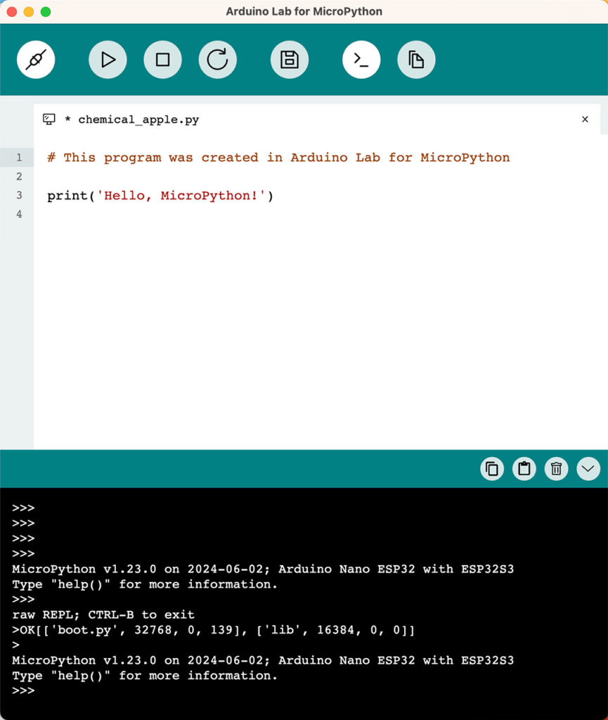 Arduino Lab for MicroPython connected