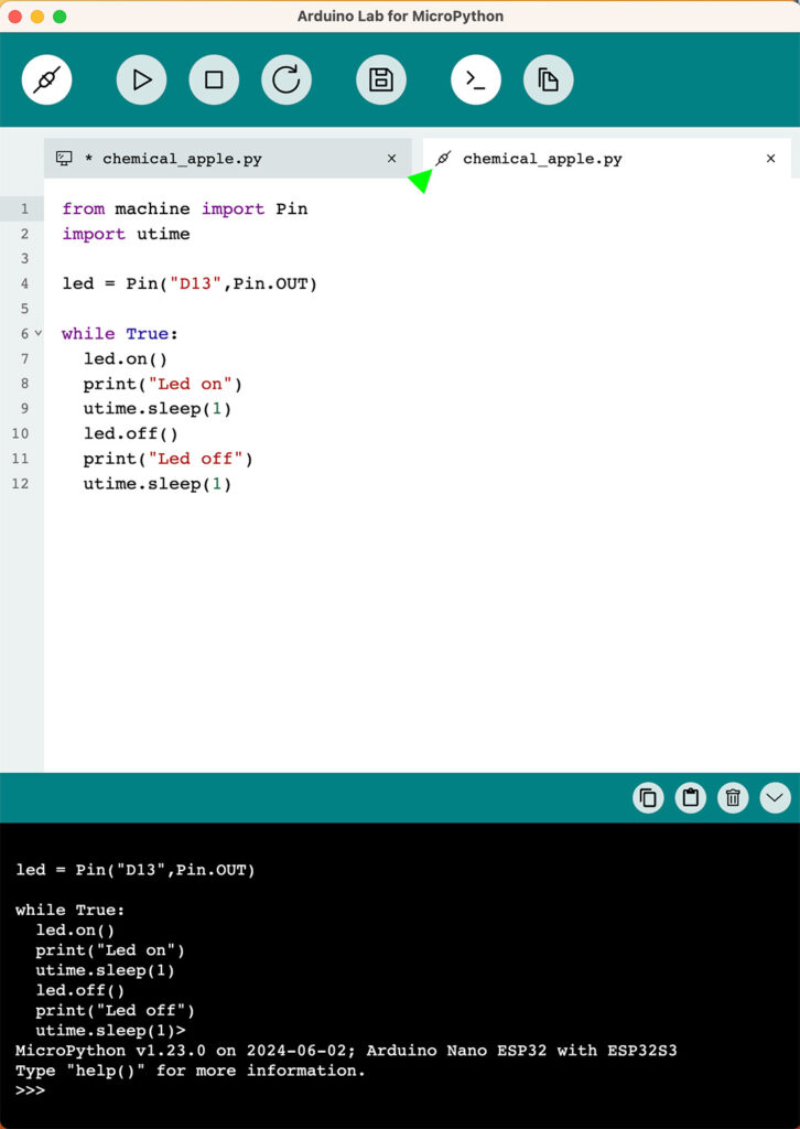 Arduino Lab for MicroPython blink esp32