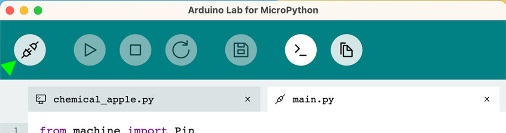 Arduino Lab for MicroPython sketch disconnected