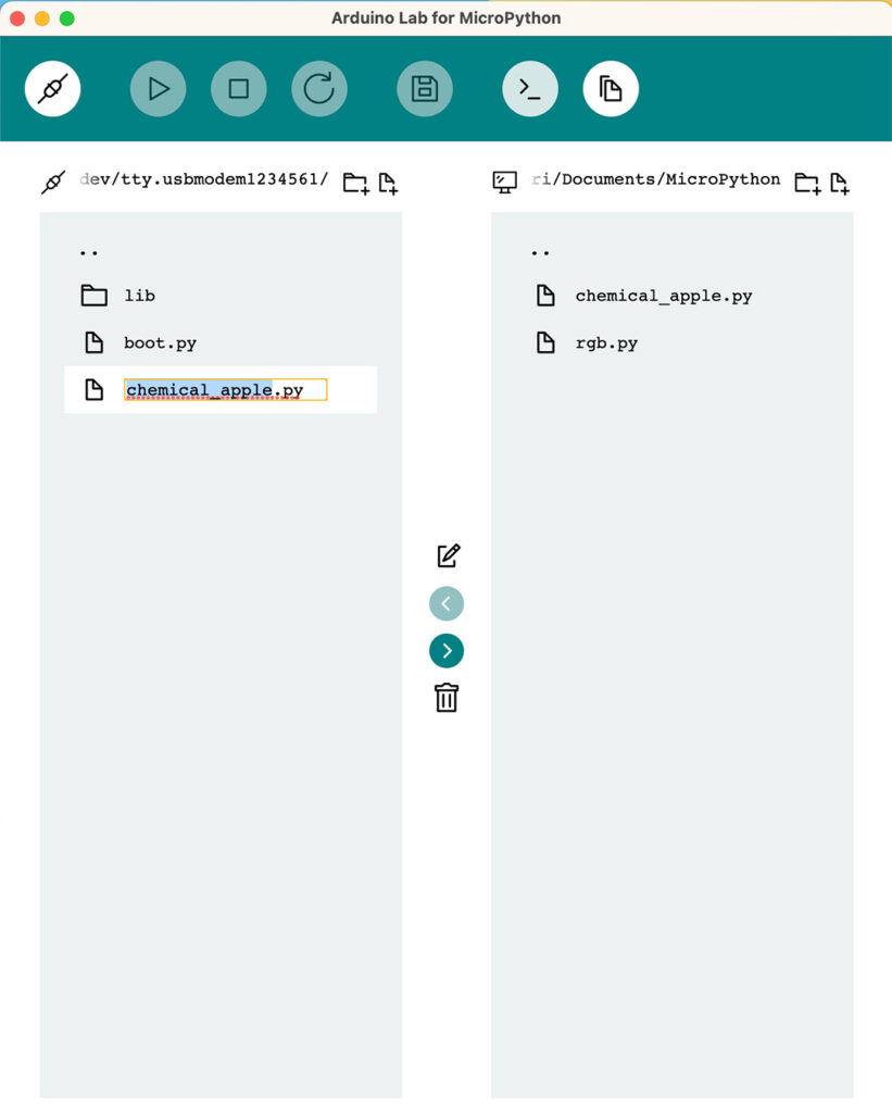 Arduino Lab for MicroPython sketch rename