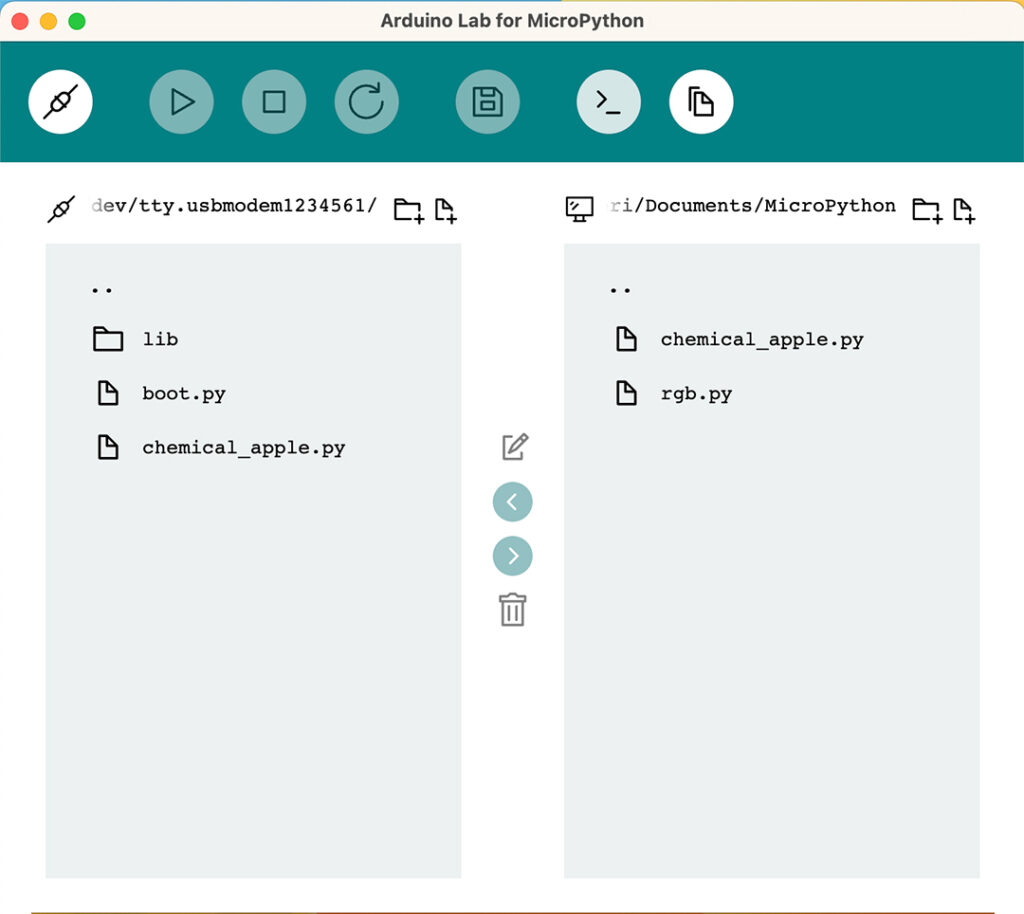 Arduino Lab for MicroPython sketch upload